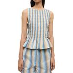 Полосатая блузка GANNI, мультиколор - фото