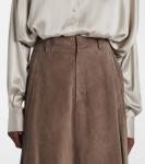 Юбка миди из замши Brunello Cucinelli, Mud - фото 4