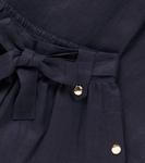 Широкие льняные брюки Chloé Kids, Navy - фото 2