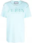 Футболка с кристаллами Philipp Plein, синий - фото