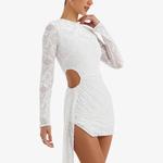 Мини-Платье Devore с вырезом из эластичной ткани Mistress Rocks, белый - фото 3