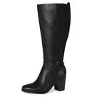 Ботинки Naturalizer Kalina-Stretch Extra Wide Calf Boots, Black Leather and Fabric - фото 7