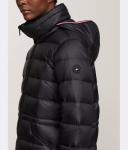 Пуховик женский Tommy Hilfiger длинный с капюшоном, черный - фото 2