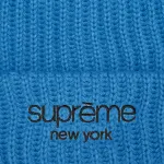 Supreme Классическая шапка с логотипом и рубчиком, Blue - фото 4