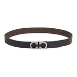 Ferragamo Кожаный мужской ремень черный, Black - фото