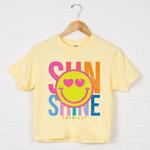 SWSmiley sunshine neon - женский бокси кроп топ с принтом Simply Sage Market, Orchid - фото 2