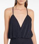 Платье с глубоким вырезом Monique Lhuillier, темно-синий - фото 4