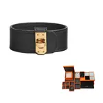 HERMES Женский черный браслет из телячьей кожи Bangles - фото