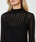 Платье женское Hugo Blue полупрозрачное с логотипами бренда, черный - фото 4