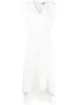 Платье миди с V-образным вырезом YVES SALOMON, белый - фото