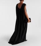 Длинное платье из плиссированного шелка Fforme, черный - фото 3