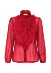 Блуза Saint Tropez LILJASZ CRINKLE LS SHIRT, Chinese Red/Mottled Light Red - фото 5