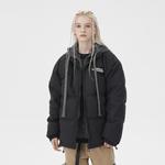 Пуховик унисекс NOME, черный (в комплекте шарф+ожерелье) - фото 4