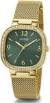 Guess Rounded Square браслетные часы, Gold Tone/Gold Tone/Green - фото 2