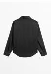 Блуза Massimo Dutti FLOWING SATIN LONG SLEEVE, Black - фото 7