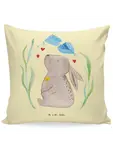 Подушка Mr & Mrs Panda 40x40 Hase Blume, пастельно-желтый - фото