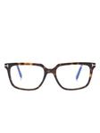 Очки TOM FORD Eyewear в прямоугольной оправе, коричневый - фото
