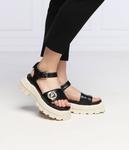 Сандалии женские Pollini кожаные на платформе, черный - фото 2