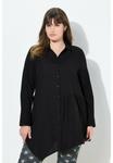 Блуза Ulla Popken Button-down blouse, Black - фото