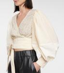 Топ с рукавами-буфами и запахом Loewe, экрю - фото 4