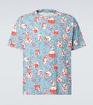 Футболка Boxy из хлопка Yearbook Bode, Blue Multi - фото