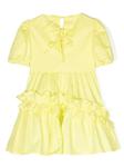 MSGM Kids поплиновое платье с оборками, желтый - фото 2