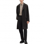 Мужское черное пальто HERMES, черный - фото