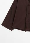 Блуза Massimo Dutti CROPPED GARMENT WITH DRAWSTRING DETAIL, Dark Brown - фото 10