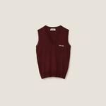 Шерстяной свитер без рукавов Miu Miu, мультиколор - фото