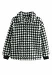 Джемпер Next PLUSH BORG QUATERZIP LONGSLEEVE, Black White Dogtooth Check/Black - фото