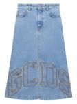 GCDS юбка с вышитым логотипом, синий - фото