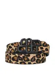 Ремень с леопардовой пряжкой Munthe, коричневый - фото