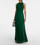 Карна сетчатый джерси макси-платье Max Mara, Verde Smeraldo - фото 2