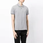 Футболка поло с детализированным логотипом EMPORIO ARMANI, серая - фото 5