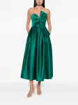 Платье миди с бантами NISSA, зеленый - фото 2