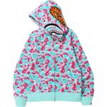 Бейп сторе майами шарк худи на молнии A BATHING APE, розовый - фото 2