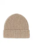 Кашемировая шапка бини в рубчик Boggi Milano, бежевый - фото