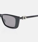 Прямоугольные солнцезащитные очки с логотипом Gucci, Black-Black-Grey - фото 2