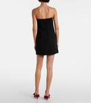 Мини-платье из крепа с бантом, расшитым бисером Self-Portrait, черный - фото 3