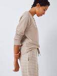 Комплект пижамы Henley Top & Stripe Bottoms John Lewis, Mocha/Ivory - фото 6