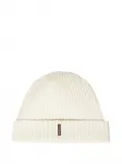 Кашемировая шапка бини в рубчик Moorer, белый - фото