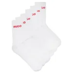 Набор из 6 носков с логотипом в рубчик Hugo, белый - фото