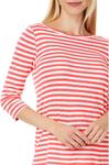 Футболка NIC+ZOE 3/4 Sleeve Stripe Boat Tee, Brick - фото 3