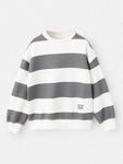 Детский полосатый свитер Together Mango, Charcoal - фото