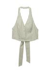 Топ STRIPED - Blouse PULL&BEAR, хаки - фото 4