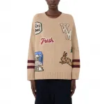 Джемпер Pavidi в технике жаккард WEEKEND MaxMara, бежевый - фото 3