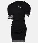 Мини-платье Castagna из шифона с драпировкой Jacquemus, черный - фото