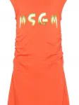Платье с драпировкой MSGM Kids, красный - фото 3