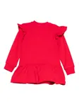 Платье с оборками и вышитым логотипом Msgm Kids, красный - фото 2