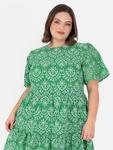 Вышитое платье мини с ярусами Lovedrobe, Green/ White - фото 7